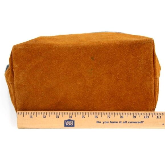 NEW SERRV GRAY COTTON TAN BROWN SUEDE TRIM HANDLES TOTE SHOULDER BAG HANDBAG - Picture 12 of 15